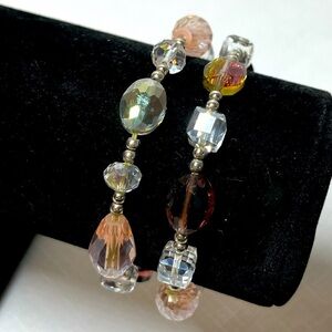 Iridescent Crystal Bead Stretch Bracelets. Handmade